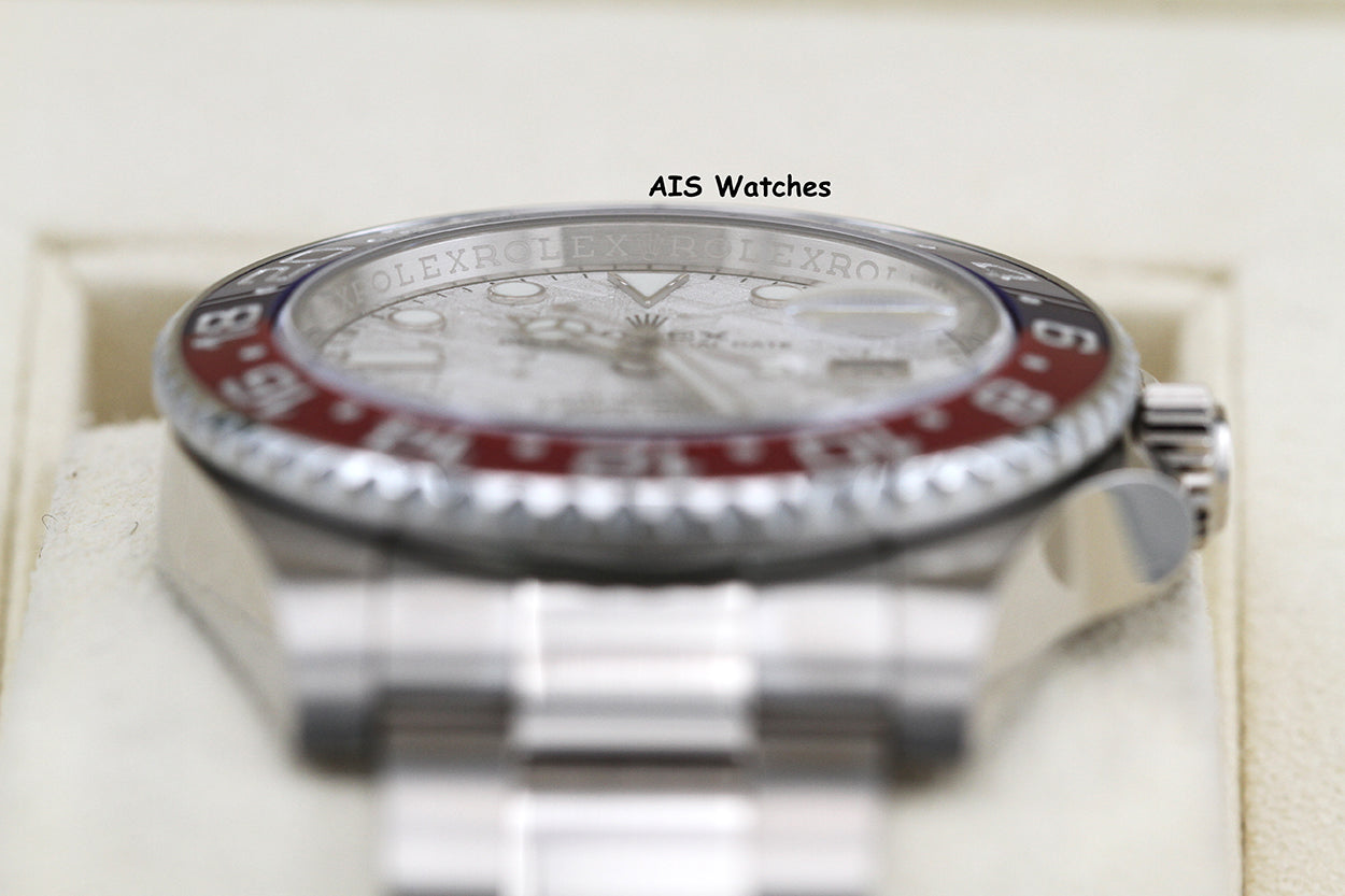 Rolex GMT-Master II 126719BLRO Meteorite Dial Pepsi 18K WG Box & Papers