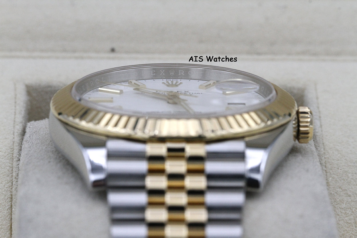 Rolex 126333 DateJust 41MM 18K YG/SS White Stick Dial Jubilee 2020 B&P