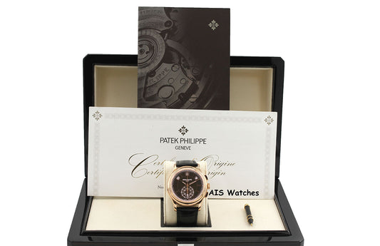 Patek Philippe Annual Calendar Chronograph 5905R Rose Gold Brown Dial Box & Papers