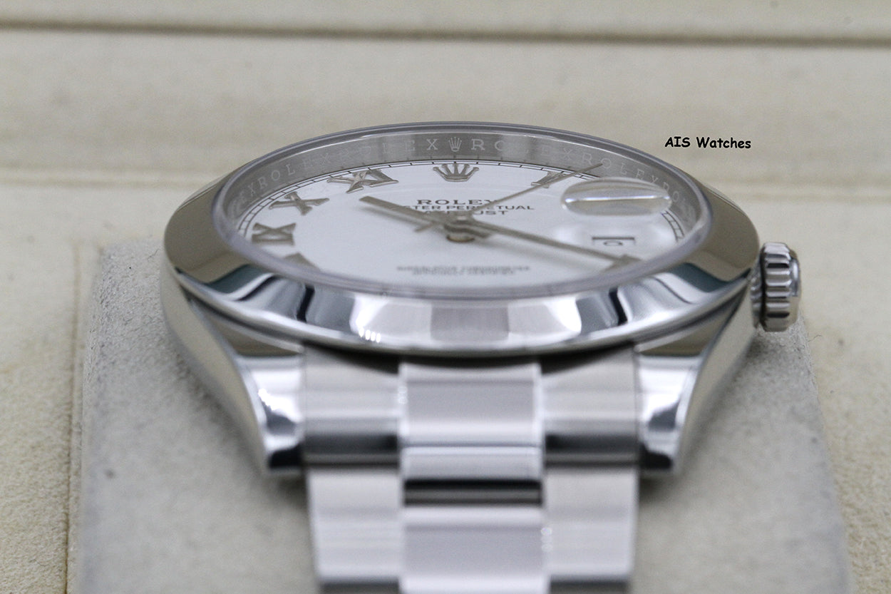 Rolex Datejust 41MM 126300 White Roman Dial Oyster Bracelet 2021 B&P