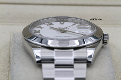 Rolex Datejust 41MM 126300 White Roman Dial Oyster Bracelet 2021 B&P