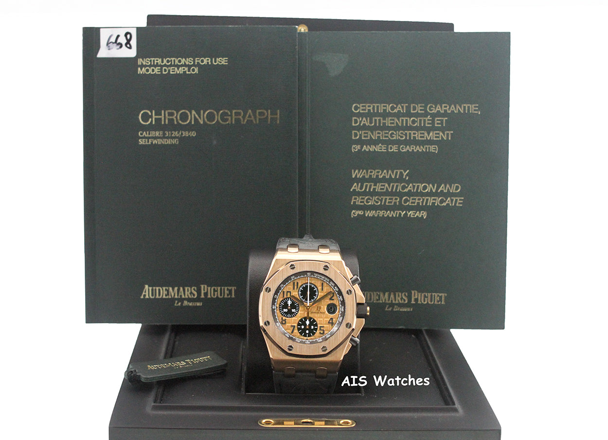 Audemars Piguet 26470OR Royal Oak Offshore Chronograph Rose Gold 42MM Box & Papers