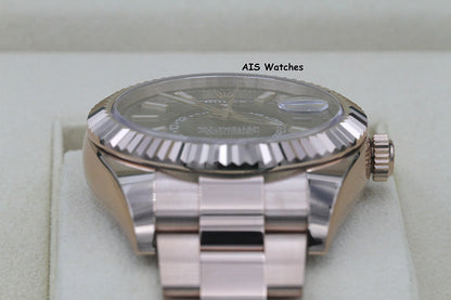 Rolex 326935 Sky-Dweller 18K Rose Gold Rhodium Dial Box & Papers