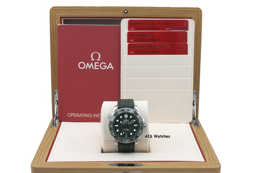 BNIB Omega Seamaster 300M 42MM Diver Green Wave Dial 210.32.42.20.10.001 Box & Papers
