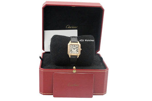 Cartier Santos Dumont Small WGSA0022 18K RG 38MM x 27.5MM Silver Dial Box & Paper
