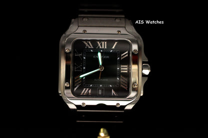 BNIB Cartier Santos De Cartier Large Steel WSSA0062 Green Dial 39.8MM B&P