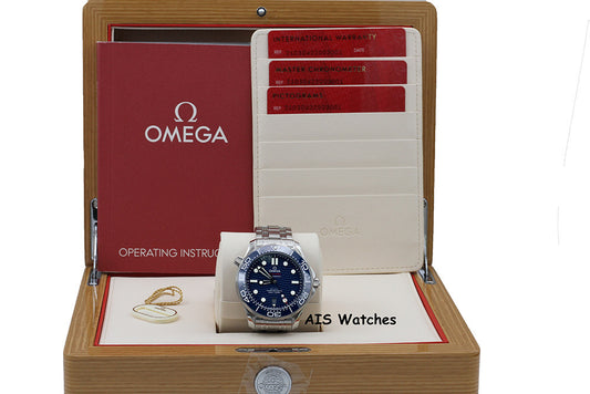 BNIB Omega Seamaster 300M SS 42MM Diver Blue Wave Dial 210.30.42.20.03.001 B&P