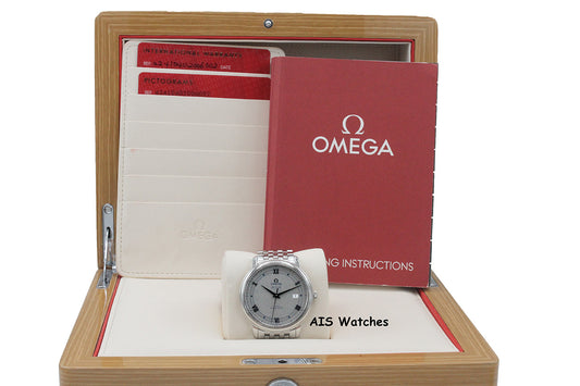Omega 424.10.40.20.02.001 De Ville Prestige Co-Axial 39.5MM Silver Box & Paper