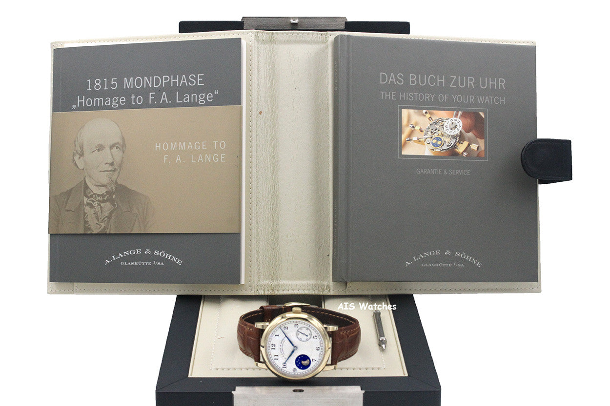 A. Lange & Sohne 1815 Moonphase F.A. Lange Homage 212.050 18K Gold 37.40MM Box & Papers
