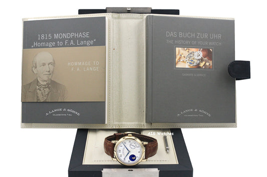 A. Lange & Sohne 1815 Moonphase F.A. Lange Homage 212.050 18K Gold 37.40MM Box & Papers