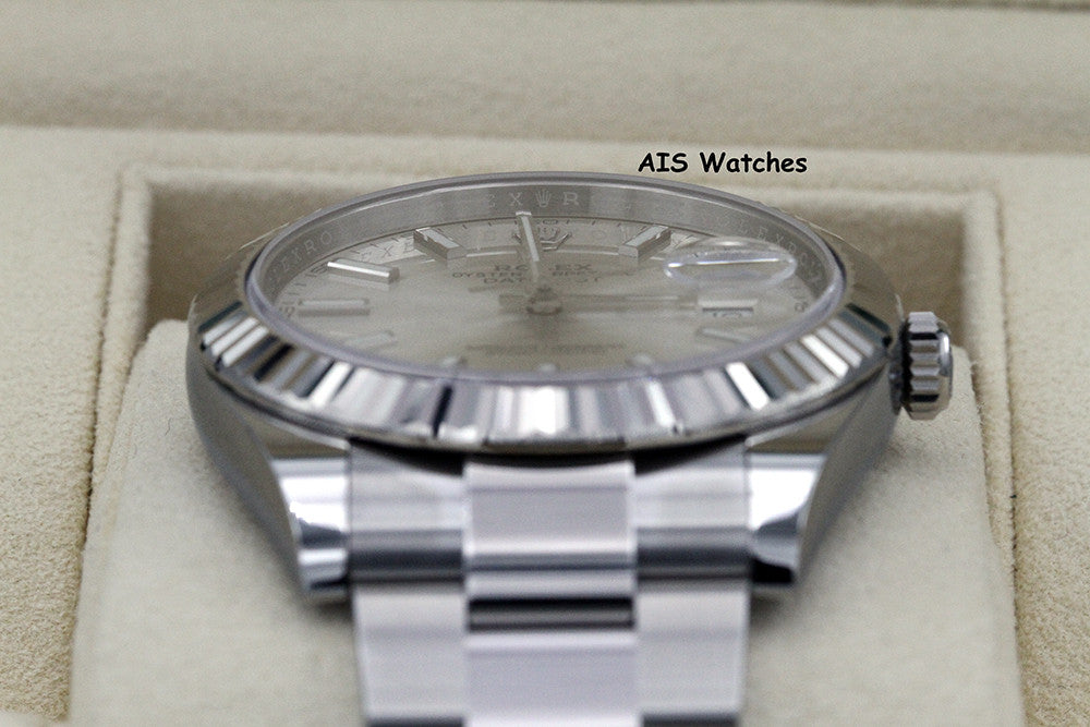 BNIB Rolex Datejust 41MM 126334 Silver Stick Dial Oyster Box & Papers