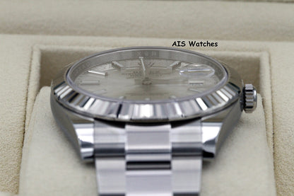 BNIB Rolex Datejust 41MM 126334 Silver Stick Dial Oyster Box & Papers