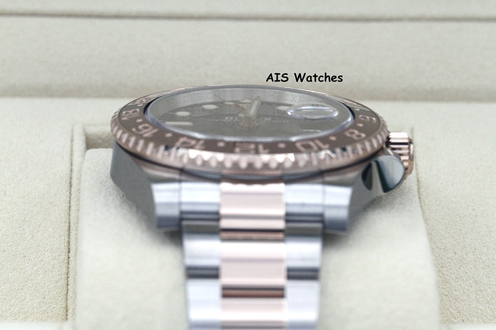 BNIB Rolex 126711 CHNR GMT Master II 18K Rose Gold / SS RootBeer Ceramic B&P
