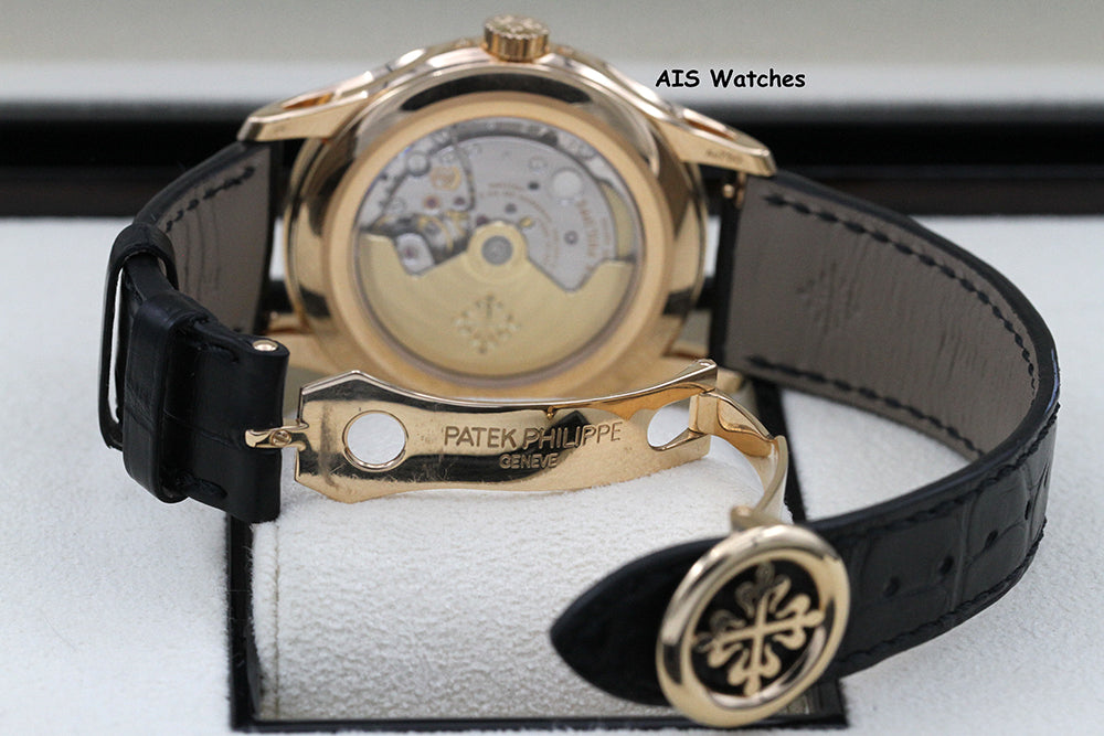 Patek Philippe Annual Calendar 5205R Rose Gold Black Dial Box & Papers