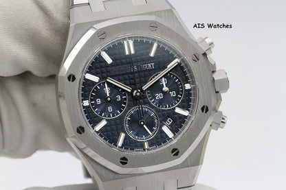 BNIB Audemars Piguet 26715ST Royal Oak Chronograph Blue Dial 38MM Box & Papers
