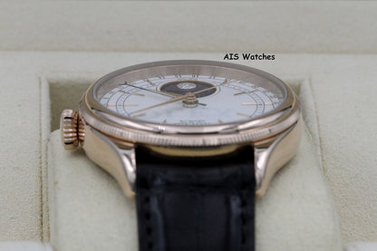 Rolex 50535 Cellini Moonphase 18K Everose Gold 39MM White Lacquer Dial BP