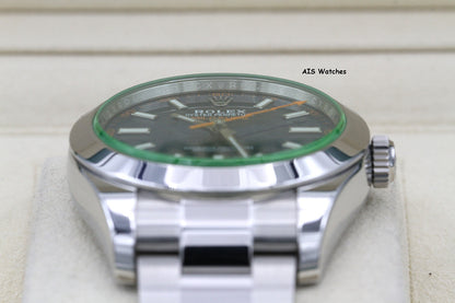 Rolex Milgauss Z-BLUE 116400GV Green Crystal Blue Dial 2021 Box & Papers