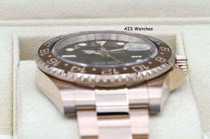 Rolex 126715 CHNR GMT Master II 18K Rose Gold RootBeer Ceramic 2023 Box & Papers