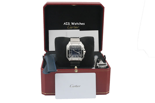 BNIB Cartier Santos De Cartier Large Steel WSSA0030 Blue Dial 39.8MM B&P