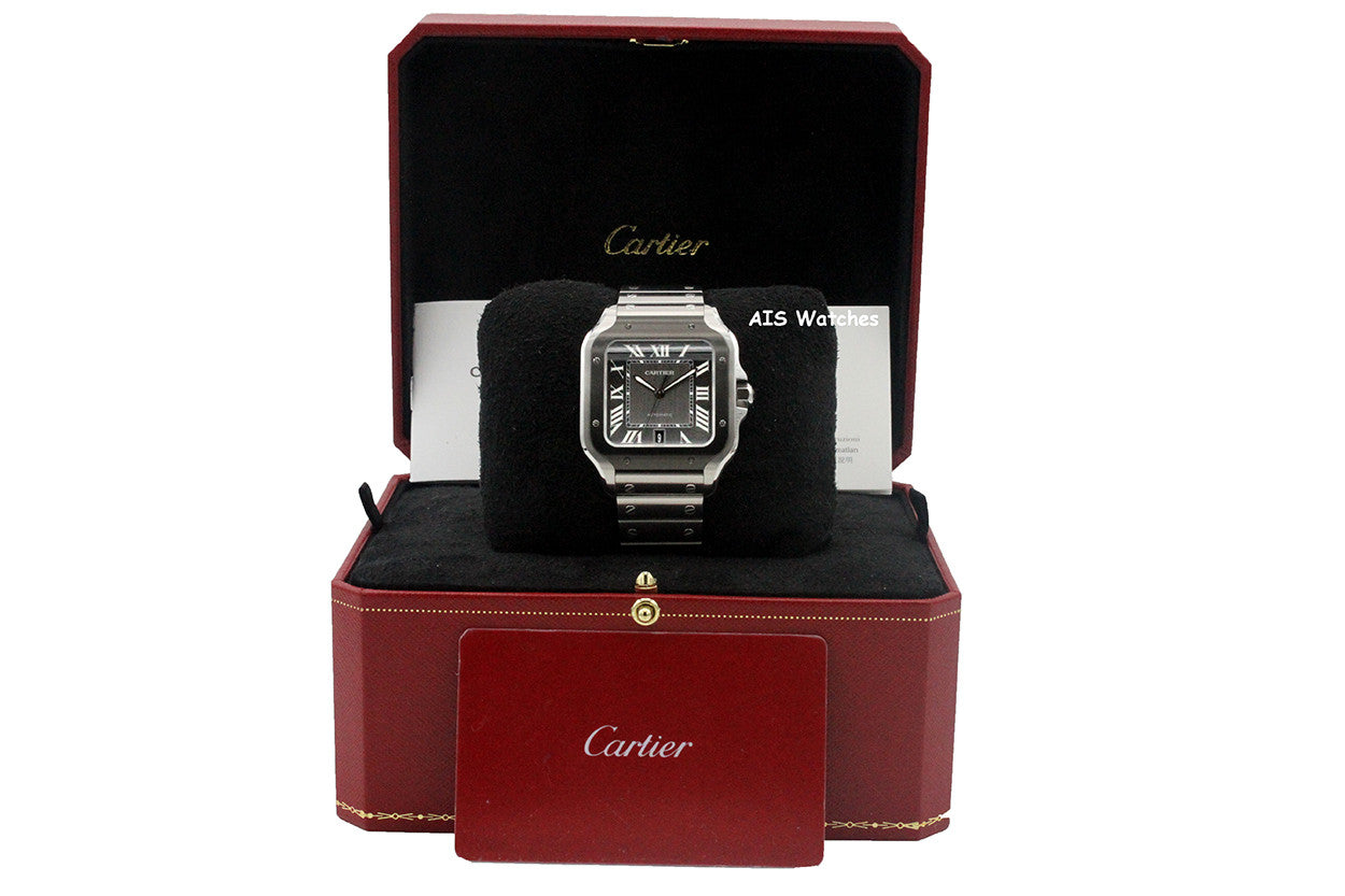 Cartier Santos De Cartier Large Steel WSSA0037 ADLC Grey Dial 41MM Box&Papers