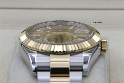 Rolex 326933 Sky-Dweller 18K Yellow Gold / SS Oyster Champagne Dial BP