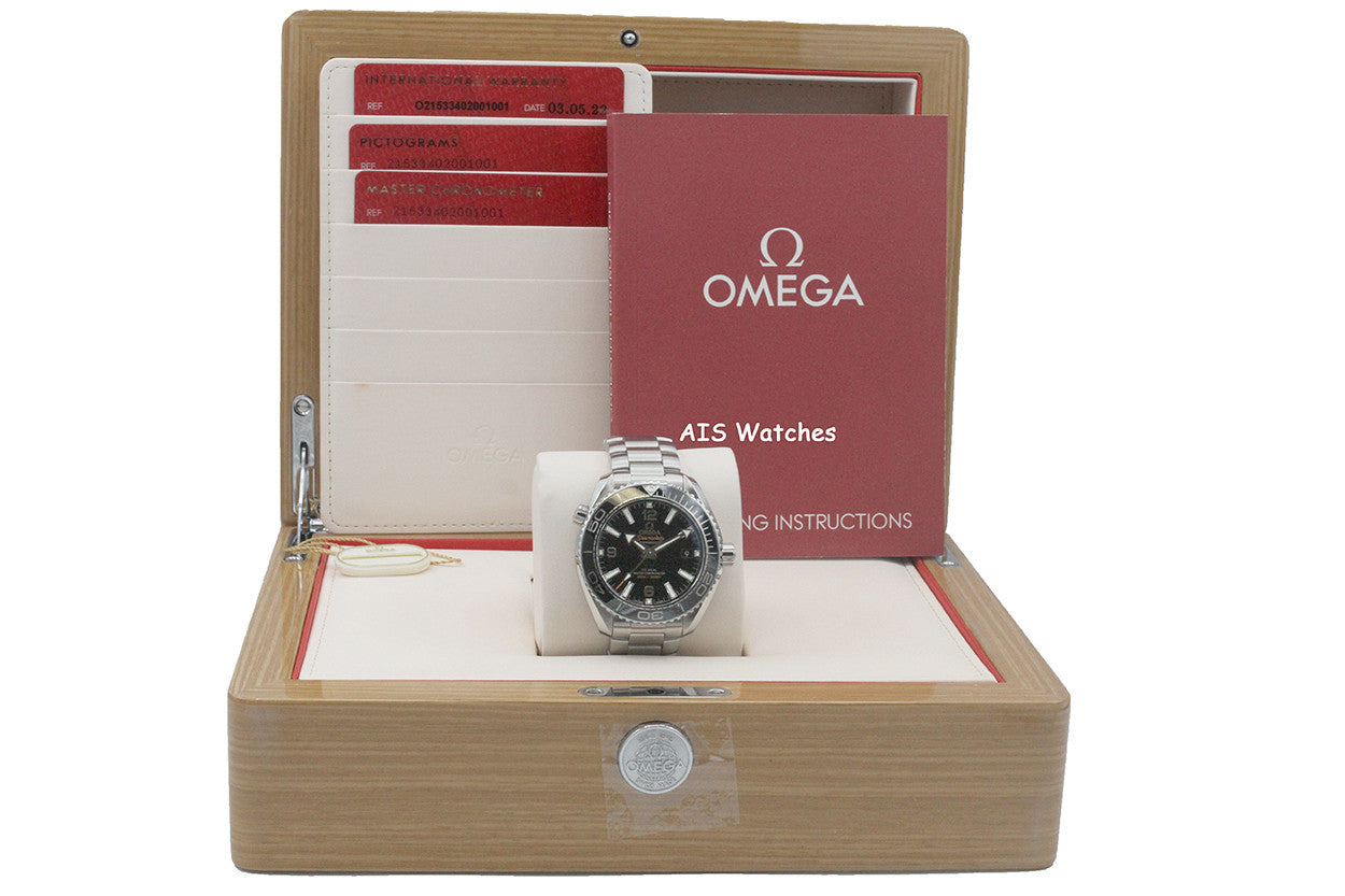 Omega Seamaster Planet Ocean 600M 215.33.40.20.01.001 39.5MM Black Dial SS B&P