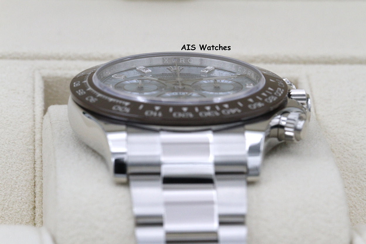 BNIB Rolex 116506 Platinum Daytona Cosmograph Ice Blue Diamond Dial Platona B&P