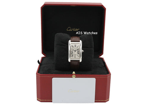 Cartier Tank Americaine W2603256 18K WG Automatic Silver Dial B&P