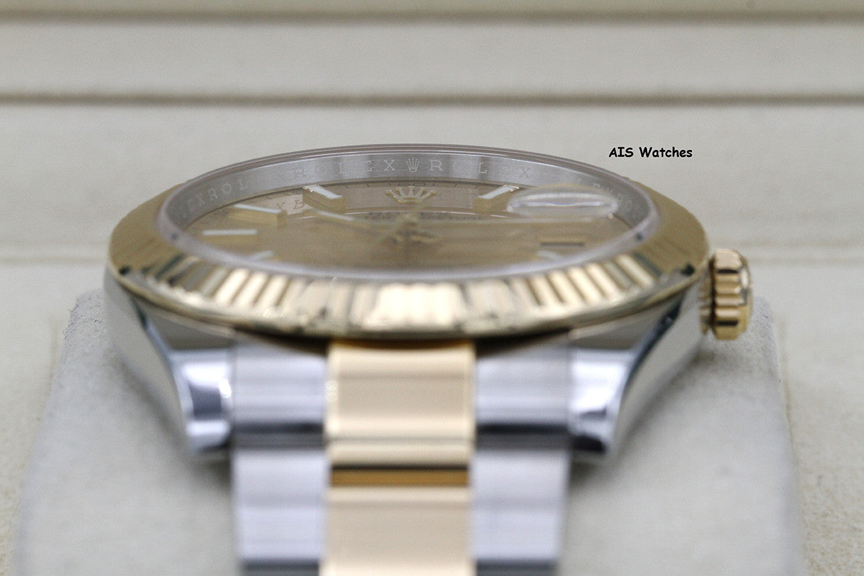 Rolex 126333 DateJust 41MM 18K YG/SS Champagne Stick Dial Oyster Bracelet 2022 Box & Papers