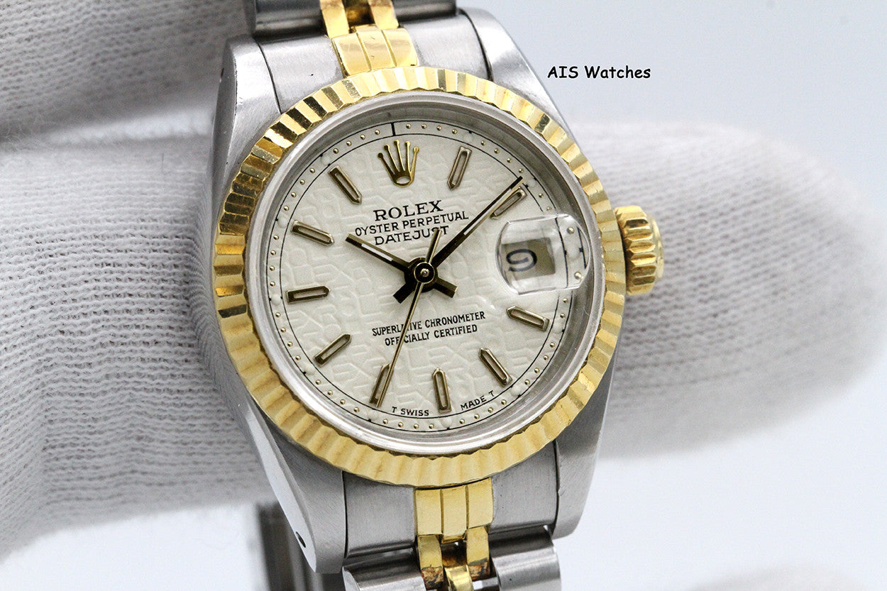 Rolex Ladies Two-Tone DateJust 69173 White Computer Dial 26MM R Serial - 1988 with Papers