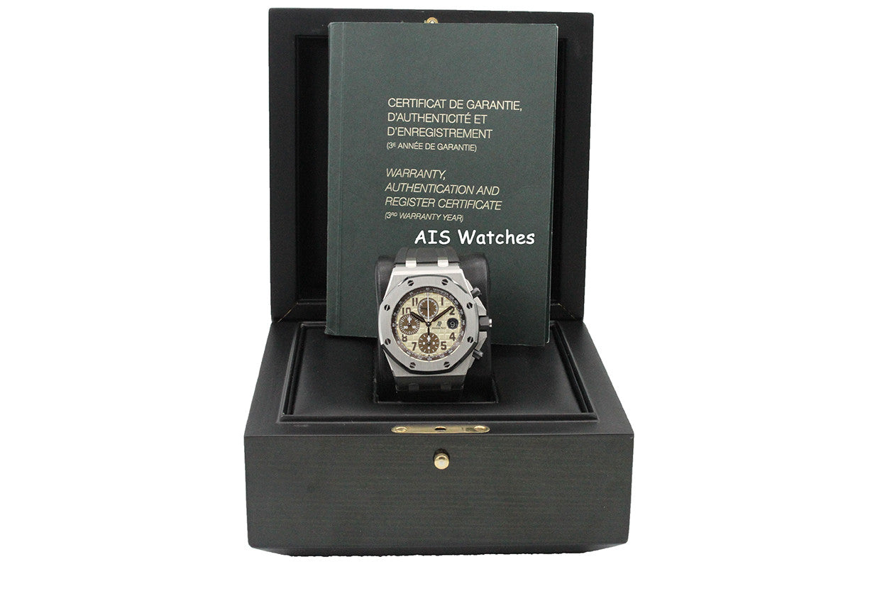 Audemars Piguet 26470ST Safari Royal Oak Offshore Chronograph 42MM Box & Papers