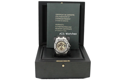 Audemars Piguet 26470ST Safari Royal Oak Offshore Chronograph 42MM Box & Papers