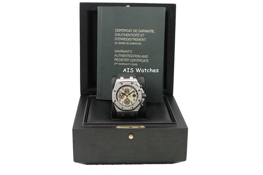 Audemars Piguet 26470ST Safari Royal Oak Offshore Chronograph 42MM Box & Papers