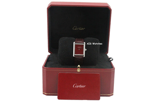 Cartier Must de Cartier WSTA0054 Red Dial 33.7MM x 25MM Box & Papers