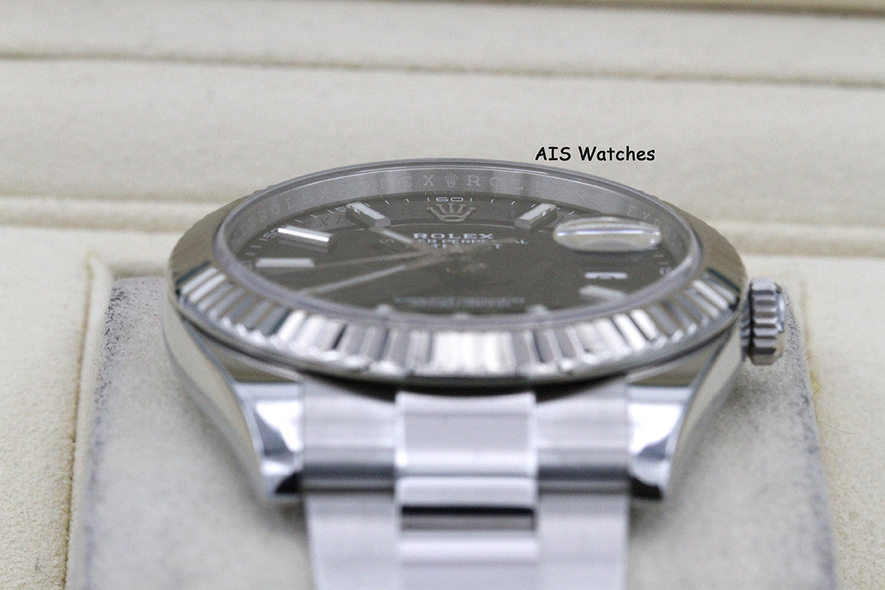 Rolex Datejust 41MM 126334 Black Stick Dial Oyster Box & Papers