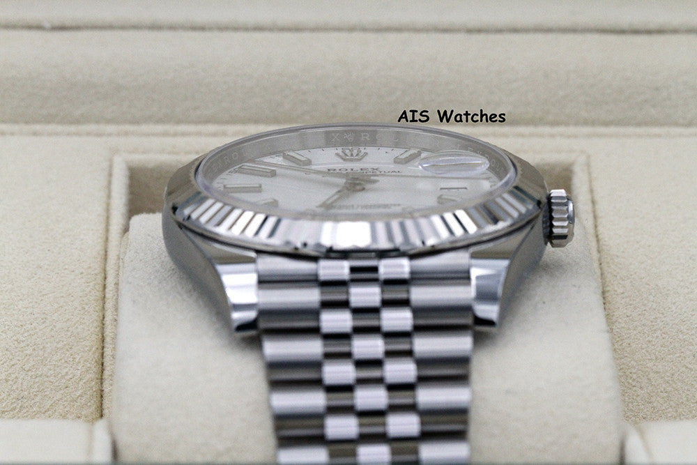 BNIB Rolex Datejust 41MM 126334 White Stick Dial Jubilee Box & Paper