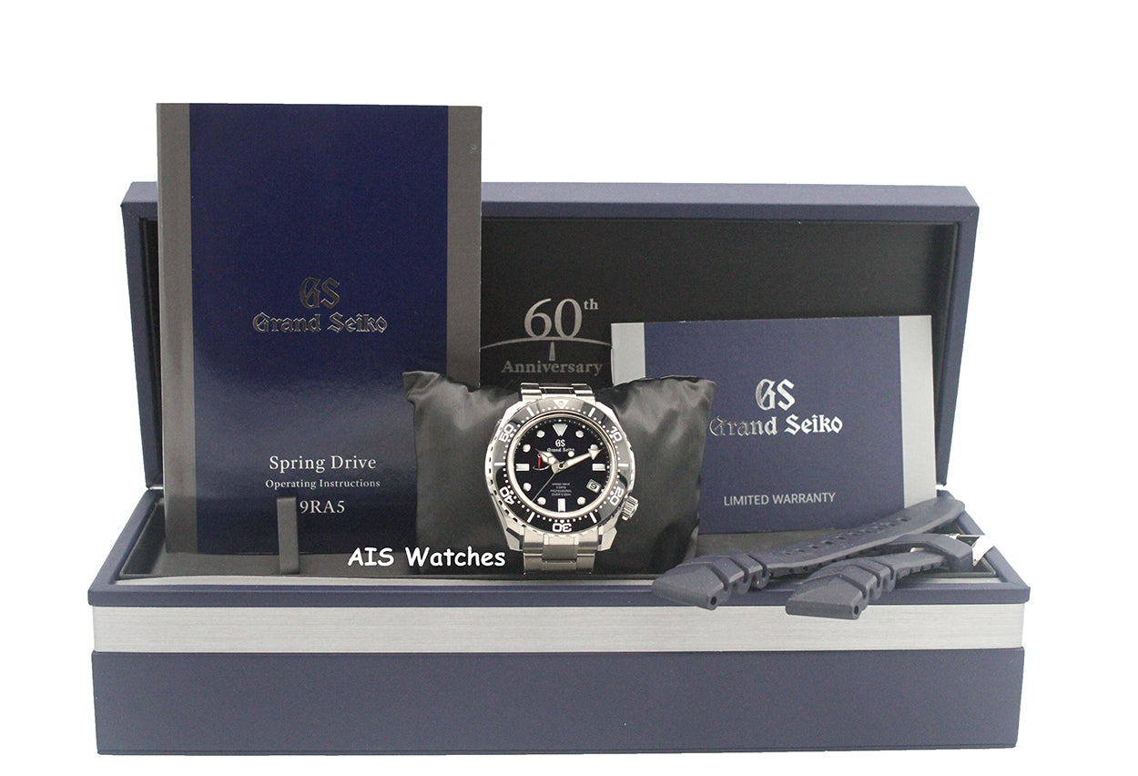 Grand Seiko SLGA001 60th Anniversary 600M Diver DARK Blue Dial B&P