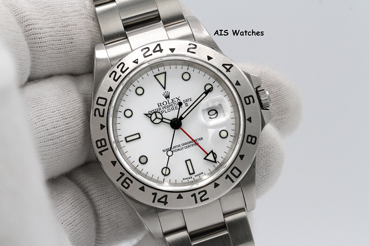 Rolex Explorer II 16570 Polar White Dial 40MM A Serial Box & Papers