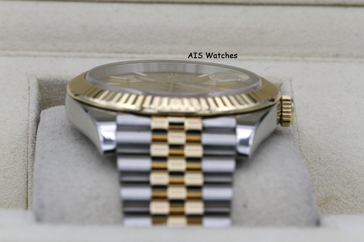 Rolex 126333 DateJust 41MM 18K YG/SS Champagne Stick Dial Jubilee Bracelet B&P