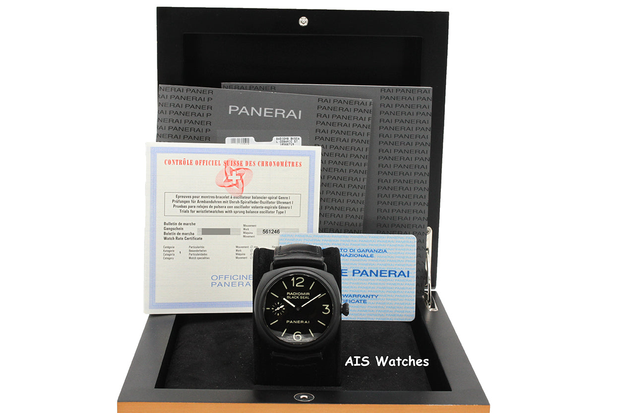 Panerai PAM 292 Radiomir Black Seal Ceramica 44MM Box & Paper