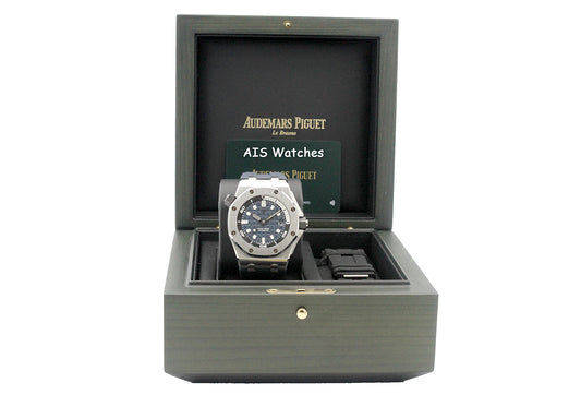 Audemars Piguet 15720ST Royal Oak Offshore Diver Blue Dial 42MM Box & Papers