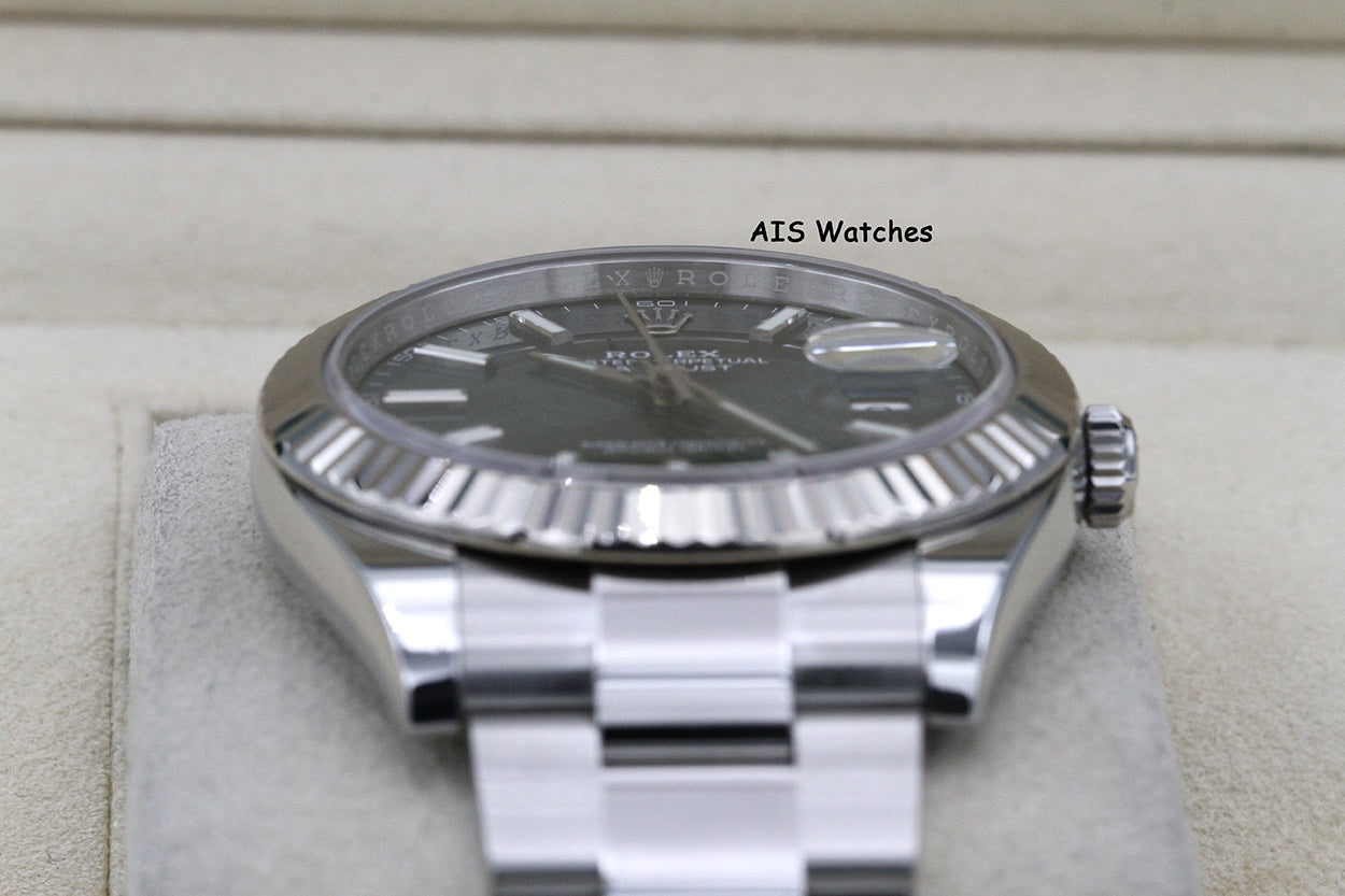 Rolex Datejust 41MM 126334 Mint Green Dial Oyster 2023 Box & Papers