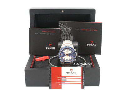 Tudor 70330B Heritage Chrono Blue Stainless Steel 42MM Box & Papers