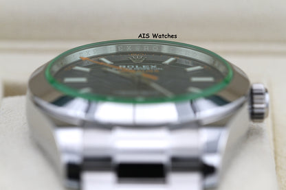 Rolex Milgauss Z-BLUE 116400GV Green Crystal Blue Dial 2023 Box & Papers