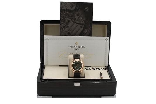 Patek Philippe Annual Calendar 5205R Rose Gold Green Dial Box & Papers