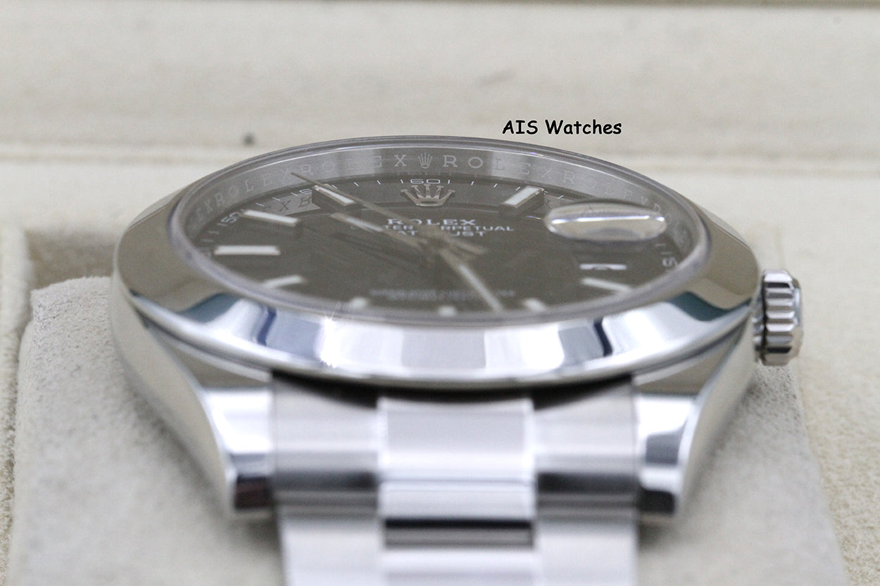 Rolex Datejust 41MM 126300 Black Stick Dial Oyster Bracelet 2021 B&P