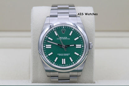 BNIB Rolex 124300 Oyster Perpetual 41MM Green Dial Box & Papers