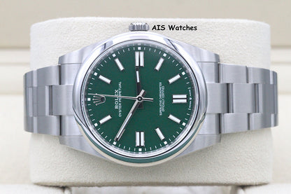 BNIB Rolex 124300 Oyster Perpetual 41MM Green Dial Box & Papers