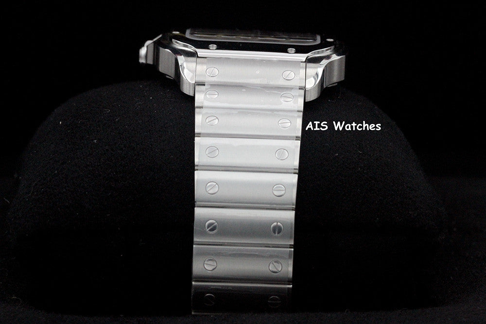 BNIB Cartier Santos De Cartier Large Steel Skeleton WHSA0015 Box & Papers
