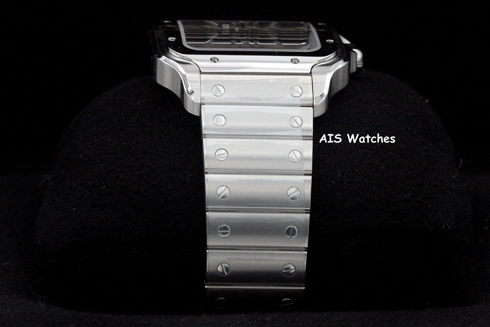 BNIB Cartier Santos De Cartier Large Steel Skeleton WHSA0015 Box & Papers